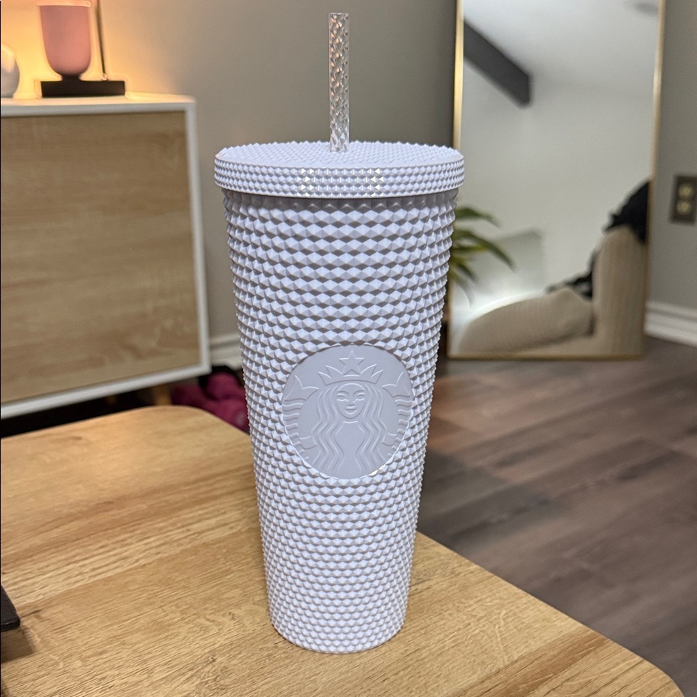 Starbucks Textured White Tumbler with Straw